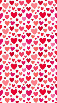 Vibrant pink and red hearts fill the frame in a lively pattern on dada 59 eps