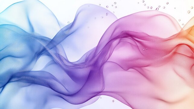 Soft fabric floats gently in a colorful display creating a tranquil and dynamic scene