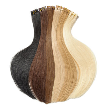 various colors of straight tape in human hair extensions