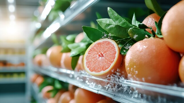 This striking image features an impromptu arrangement of juicy oranges and a freshly cut grapefruit, illustrating freshness, health, and a zestful lifestyle that energizes daily life.