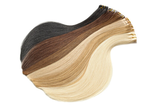 various colors of straight tape in human hair extensions