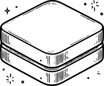 Stacked Mini Computer Devices Black and White Vector Illustration