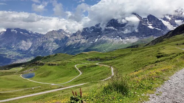 Peaceful Alpine Nature and Hiking Scenery in Switzerland