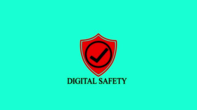 Digital safety shield with checkmark animation on dark background security trust badge and protection concept 4k motion graphickeywords: