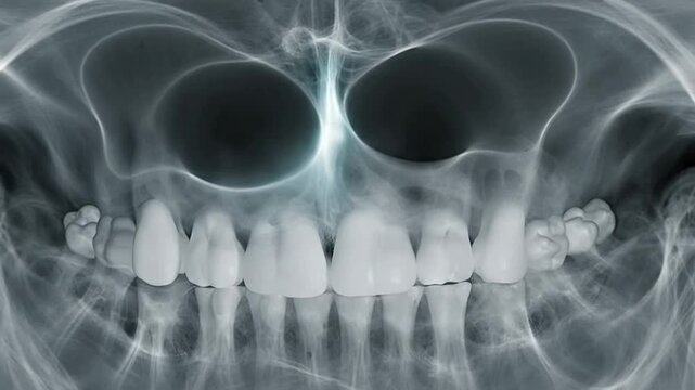 High-Resolution CGI X-ray Depiction of Upper Molar with Sinus Proximity for Dental Analysis and Visualization