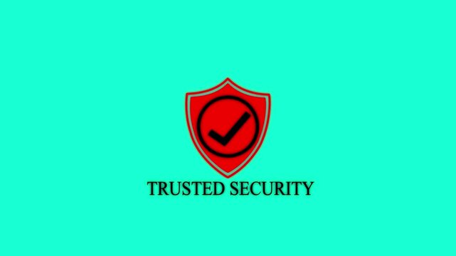 Trusted security shield with check mark animation on dark background security trust badge and protection concept 4k motion graphic