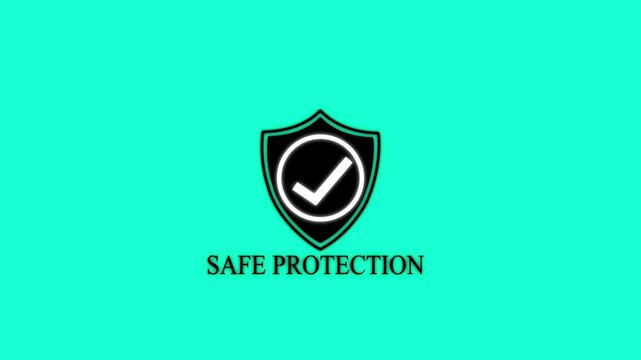 Safe protection shield with check mark animation on dark background security trust badge and protection concept 4k motion graphic