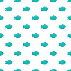 Obraz premium Blue cartoon fish creating a simple repeating pattern on a white background