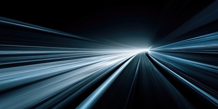 Abstract tunnel of light streaks, suggesting rapid motion and darkness