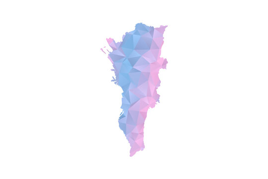 Manila Map - Polygon Style Vector Illustration in Pastel Blue and Pink Gradient, Low Poly Geometric Design, Isolated on White Background for Infographics and Education.