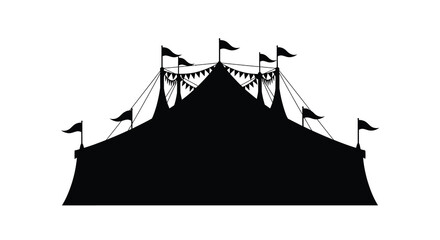 Circus tent with flags black silhouette high quality © MDALTUFHOSAIN