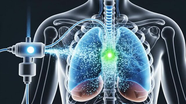 Medical CGI Visualization of Assist-Control Ventilation in Lungs with Dynamic Air Particle Representation for Health Education