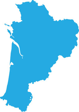 Nouvelle-Aquitaine Isolated Blank Map Cartography Illustration Region in France