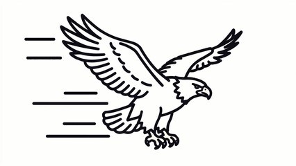 Obraz premium An ultra-detailed American eagle vector illustration soars through motion.