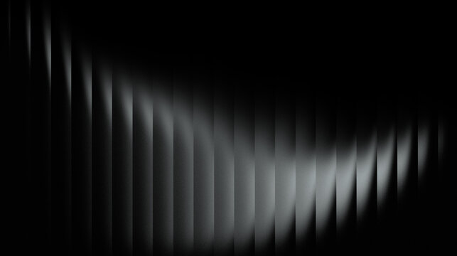 A row of vertical lines or curved columns looks like metallic blades or curtains arranged neatly. With black and metallic gray colors, it is used as a technology or professional themed background beca