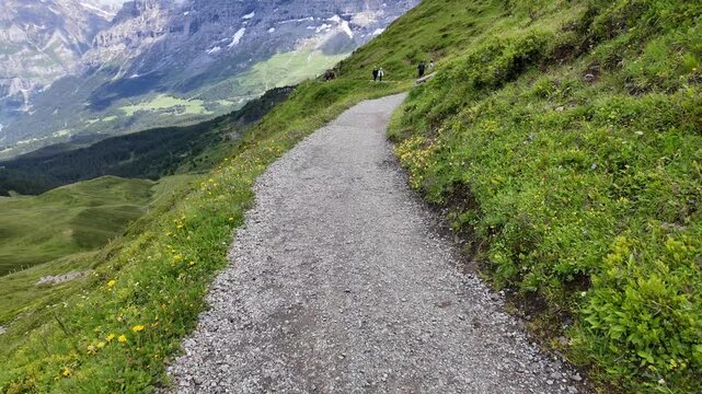 Scenic M&auml;nnlichen Hiking Trail in the Swiss Alps