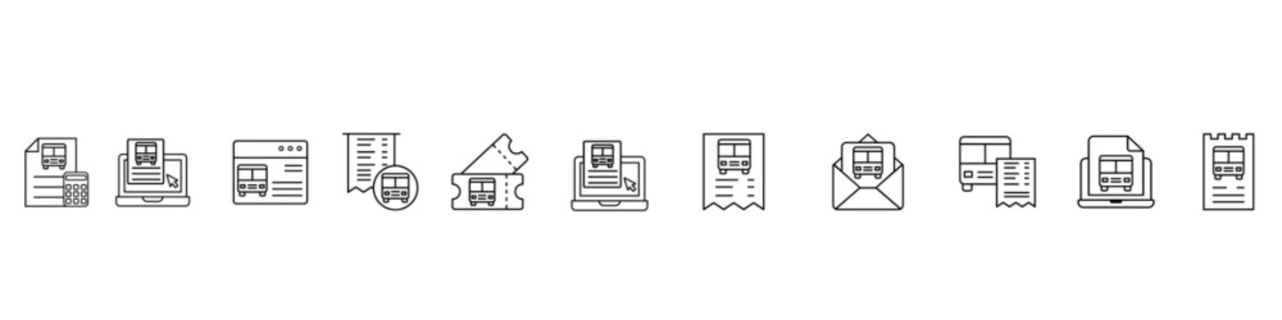 Bus ticket icon vector set. Bus pass Illustration sign collection. Buy ticket symbol. ticket logo.