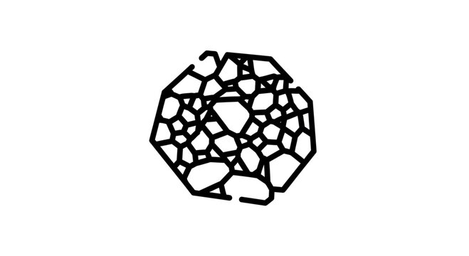 Abstract Geometric Voronoi Pattern in Octagonal Shape