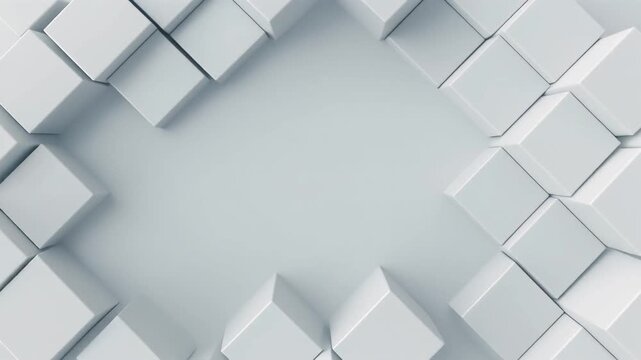 Abstract 3D White Cubic Surface Motion Background