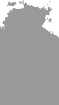 Northern Territory Isolated Blank Map Cartography Illustration Region in Australia.