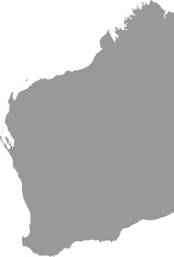 Western Australia Isolated Blank Map Cartography Illustration Region in Australia