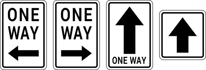 One Way road Sign vector illustration © Volodymyr
