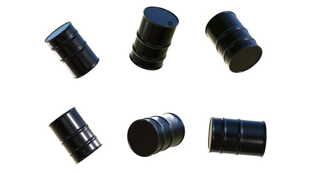 barrel oil png isolated Photo. Oil drum Transparent Background. oil barrel on white background. black metal oil drum isolated on white background.