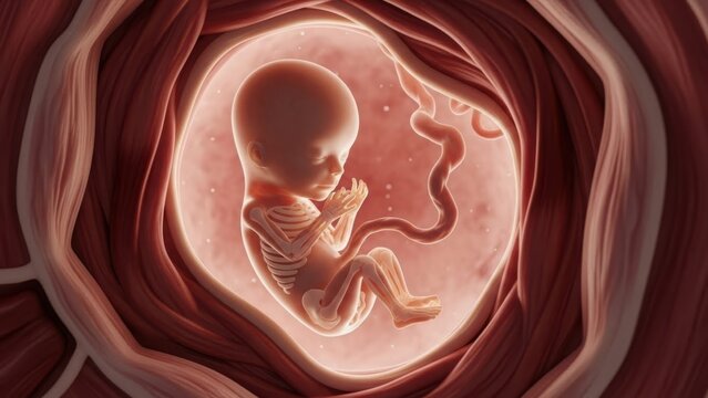 Fetal development inside womb