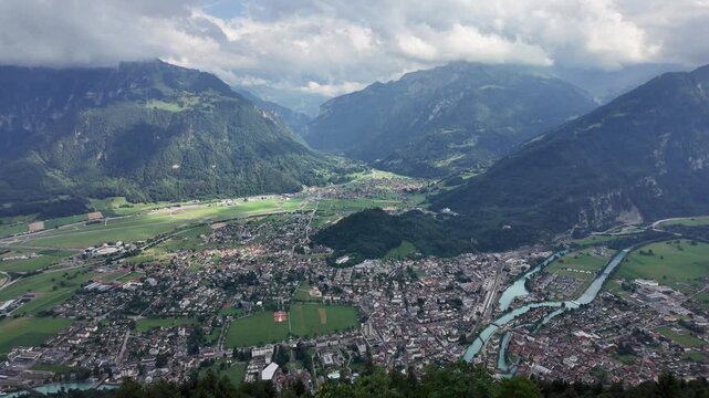 Panoramic Interlaken Views from Harder Kulm, Switzerland