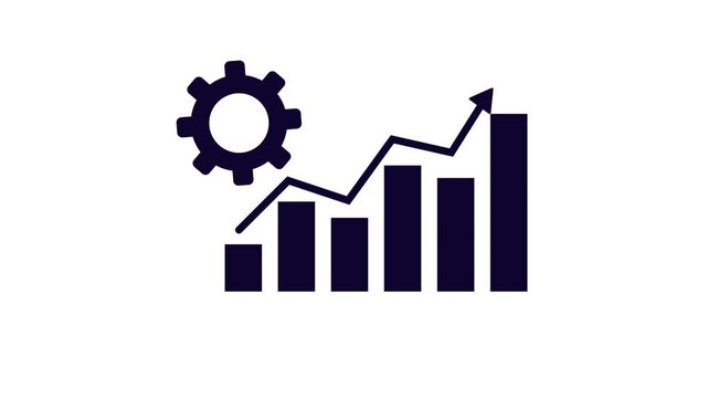 Business performance increase graph icon animation.arrow graph chart 4k animation video