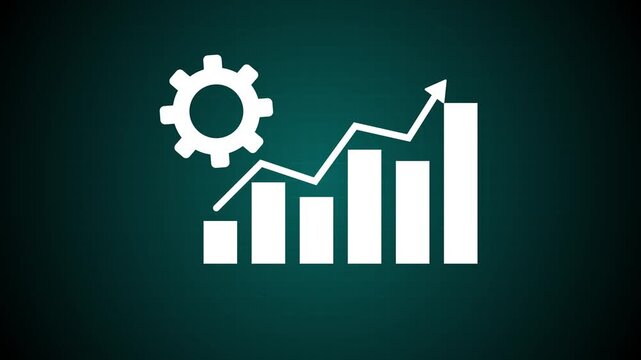 Business performance increase graph icon animation.arrow graph chart 4k animation video