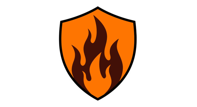 Fire shield emblem representing protection and safety.