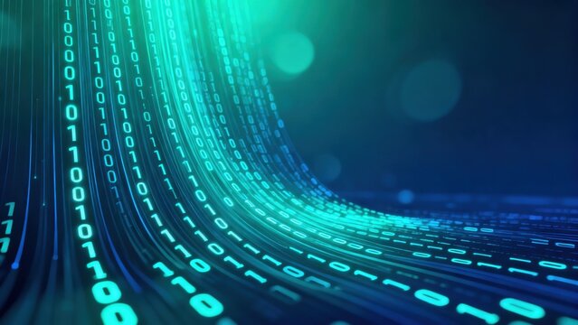 Binary code digital wave