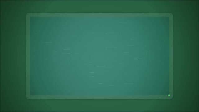 Green digital screen with horizontal scan lines and blinking light
