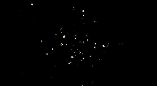 Sparkling trails with light rays of hot golden glittering star particles. Background or overlay 4K animation effect with Universal Star Particle Overlay Versatile Golden Graphics for Award Cinematic
