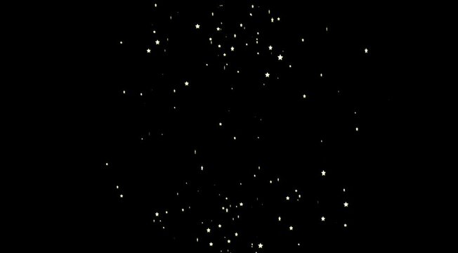 Sparkling trails with light rays of hot golden glittering star particles. Background or overlay 4K animation effect with Universal Star Particle Overlay Versatile Golden Graphics for Award Cinematic