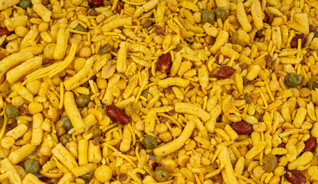 Khatta meetha namkeen textured background