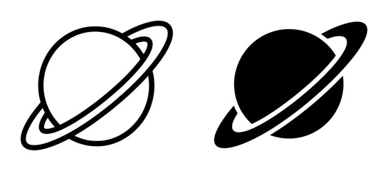 Planet Icons, Saturn Ring Symbols, Space Graphics, Cosmic Icons, Celestial Icons, Astronomy Icons, Vector Art © Designhoost Ltd