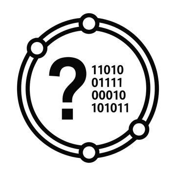 Question mark symbol with binary code