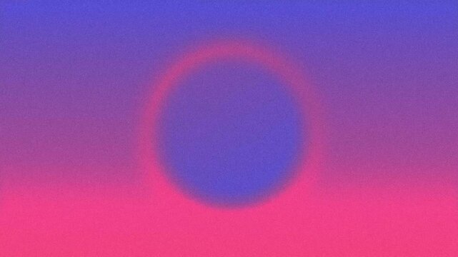 Looping animated background with a round shape being circled by ray of light, please wait, standby ,or loading screen with blue and pink gradient texture