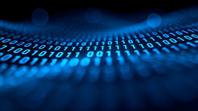 Binary code digital wave