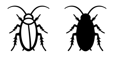 Logo con dos versiones de una cucaracha: una con dibujo con líneas y otra con silueta  © teracreonte