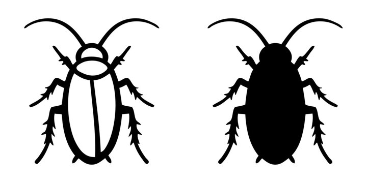 Logo con dos versiones de una cucaracha: una con dibujo con l&iacute;neas y otra con silueta 