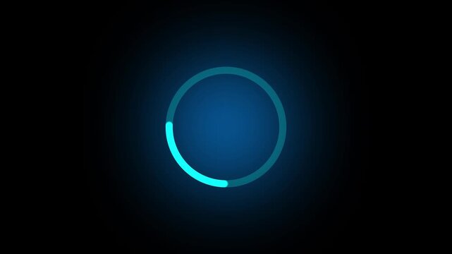 loading icon animation, in which a circle rotates on a black background