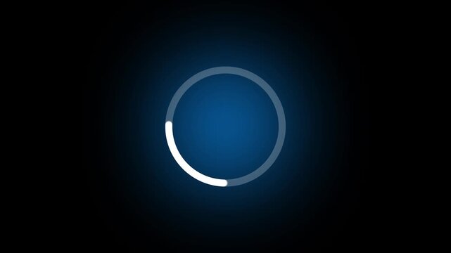 loading icon animation, in which a circle rotates on a black background
