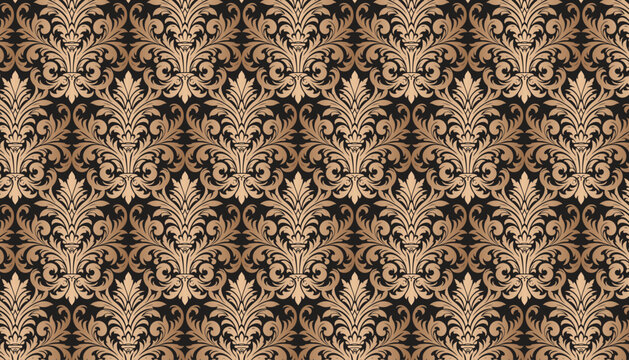 seamless damask wallpaper pattern. Damask seamless pattern element. Vector floral vintage ornament