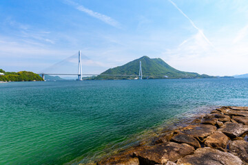 大三島から望む多々羅大橋と瀬戸内海 しまなみ海道の絶景 © ibuki