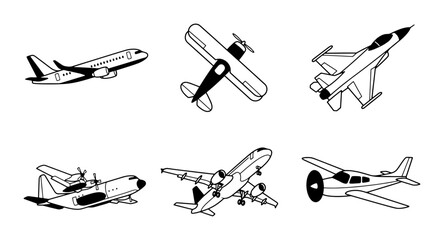 Diverse Aircraft Collection, Vintage Biplane, Modern Jet, Commercial Airliner, Seaplane, Propeller Plane © Nasir