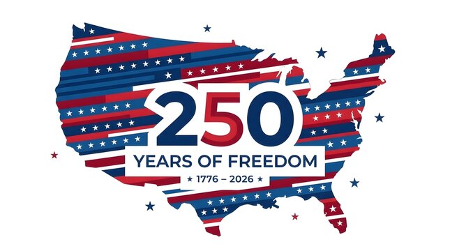 Usa 250 years of freedom bicentennial celebration graphic