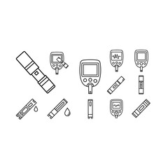 Blood glucose monitoring devices and test strips set with diabetes, analysis © bd